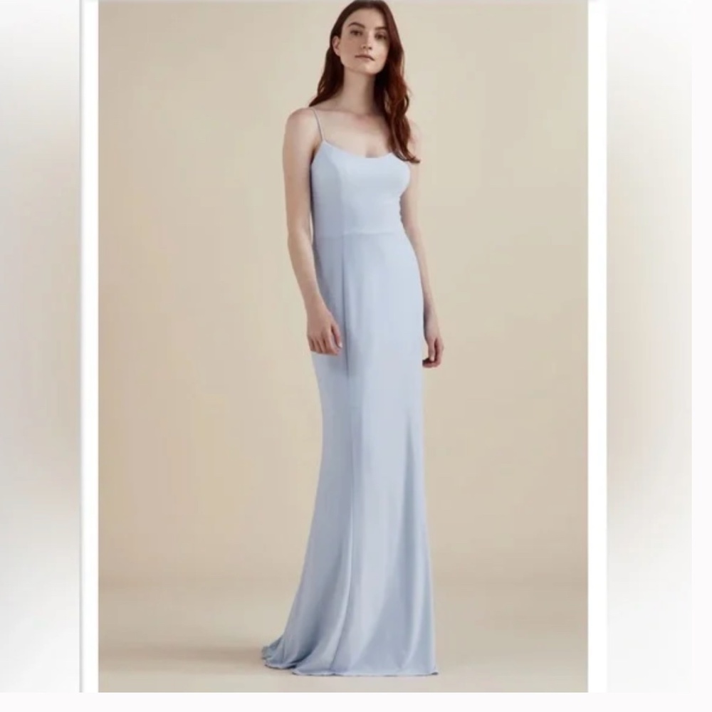 Amsale Lucille Scoop Neck Dress in Ice